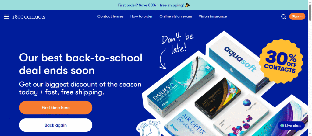 1800 Contact's home page